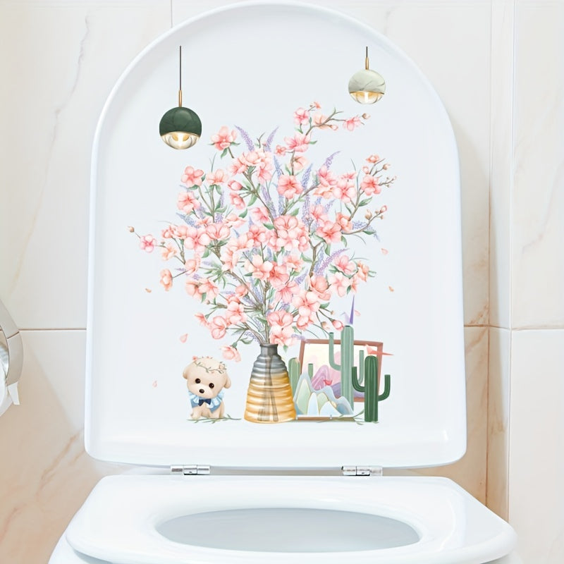 Home Decor Toilet Lid Sticker Waterproof PVC Removable Sticker