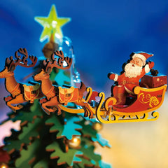 Festive Wooden Christmas Tree Music Box Puzzle Kit