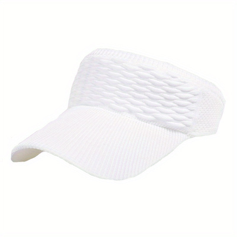 Ruched Knitted Ponytail Visor Hat Elastic Sports Sun Hat Lightweight