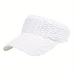 Ruched Knitted Ponytail Visor Hat Elastic Sports Sun Hat Lightweight