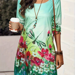 Casual Dress Women's Plus Painting Print Long Sleeve