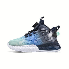 Boys' High Top Basketball Shoes - Breathable for Running & Training
