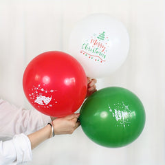 15pcs Christmas 12 inch Latex Balloons Red Bell Green Tree Merry Christmas