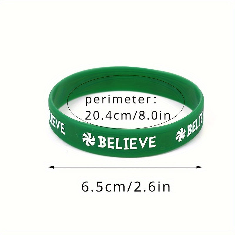 5pcs Christmas Silicone Wristbands Sports Bracelets Unisex