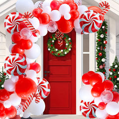 102pcs Christmas Balloons Garland Arch Kit Red Green Golden Confetti Balloons
