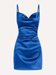 Solid Cowl Neck Bodycon Cami Dress