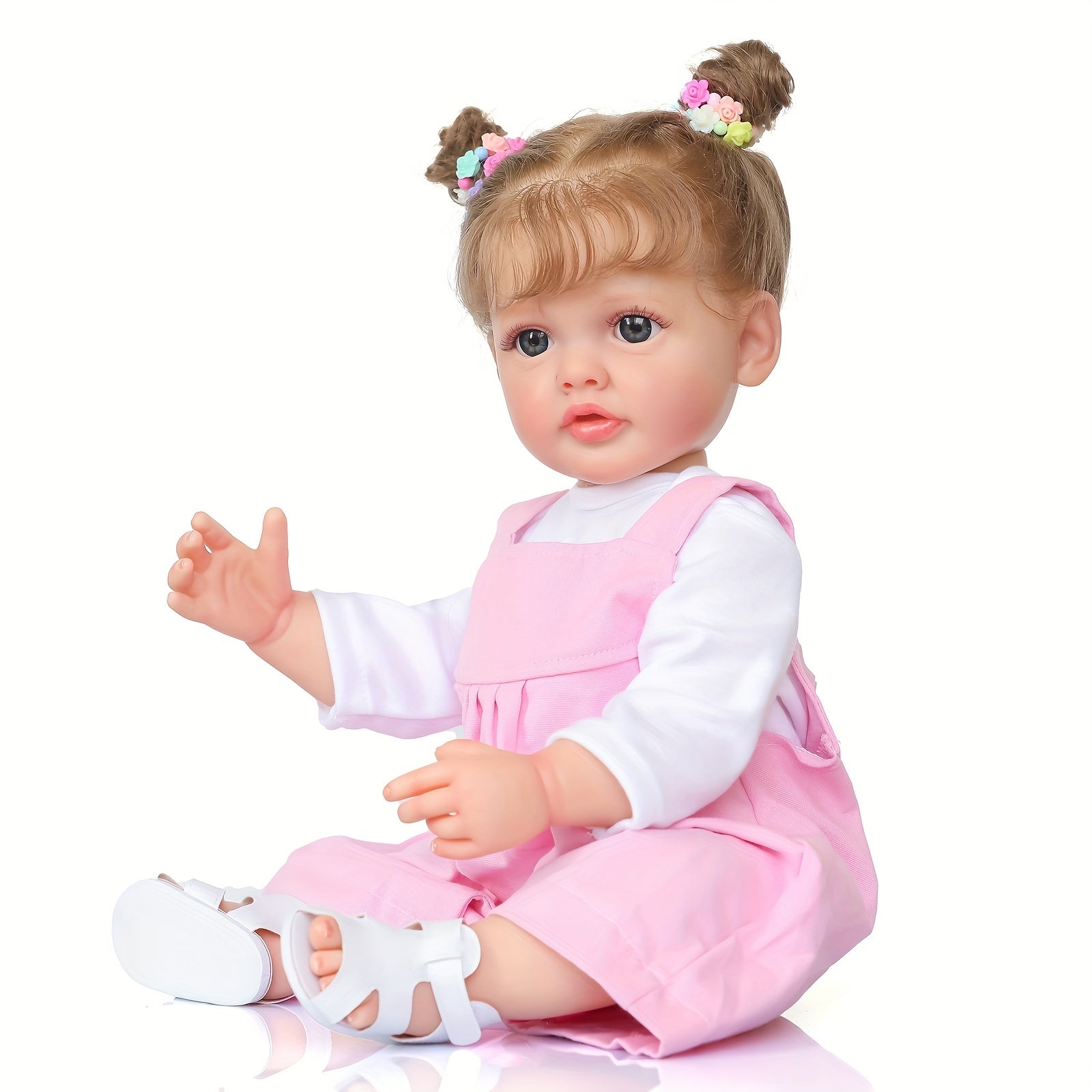 22in Reborn Baby Doll Toy Perfect Gift For Kids Flexible 3D Skin & Layers