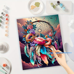 Colorful Feather DIY Paint by Numbers Kit 16x20inches