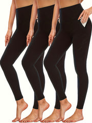 3pcs Butt Lift High Waisted Tummy Control Yoga Leggings