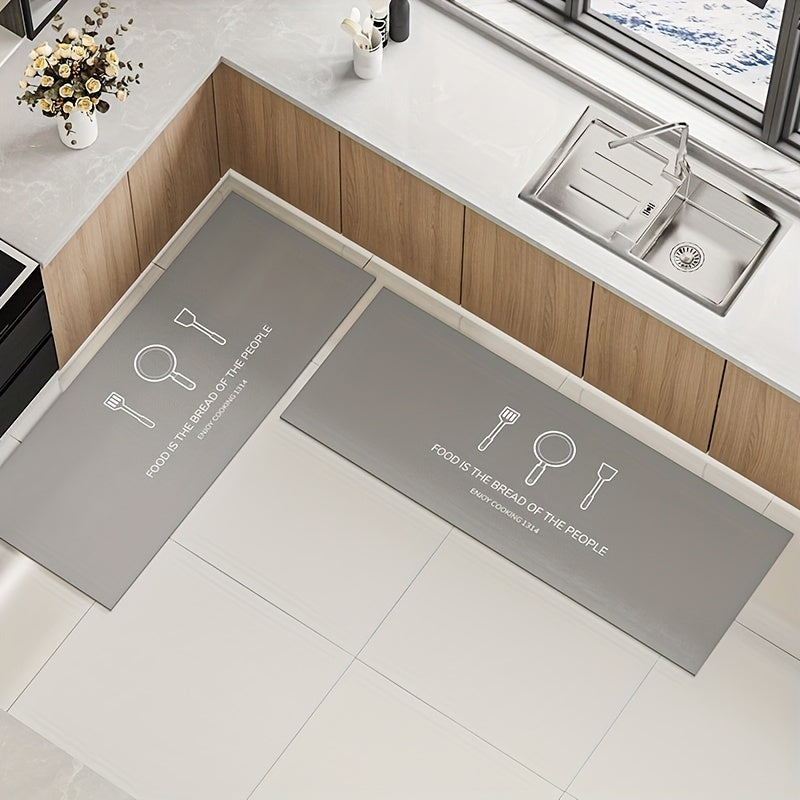 Non-slip Kitchen Floor Mat Absorbent Quick Dry Rubber Back Kitchen Rug