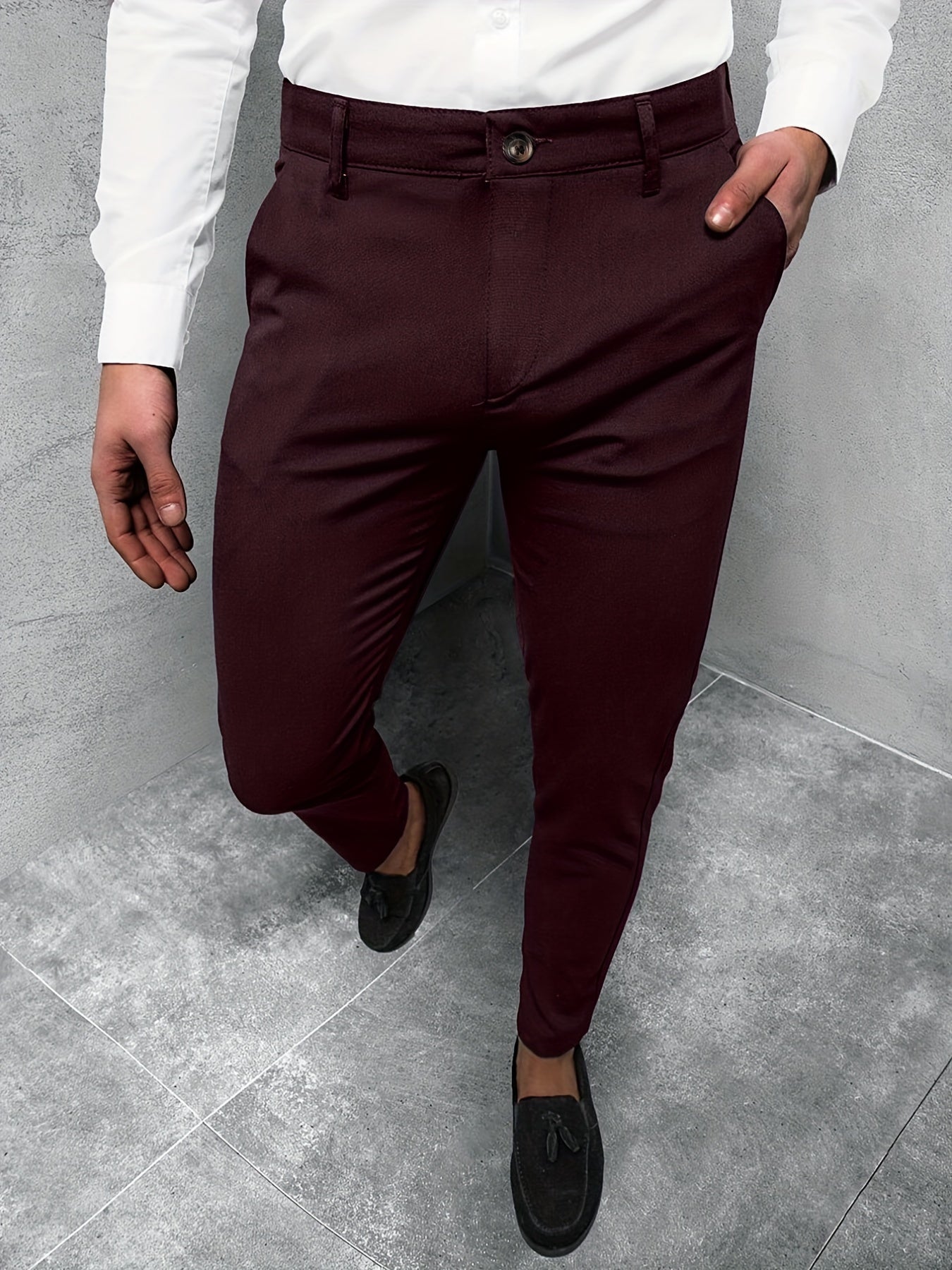 Men's Vintage Style Slim Fit Dress Pants