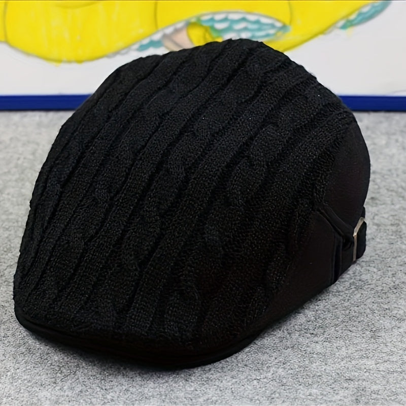 Casual Knitted Beret Hat, Moisture Wicking Newsboy Hat