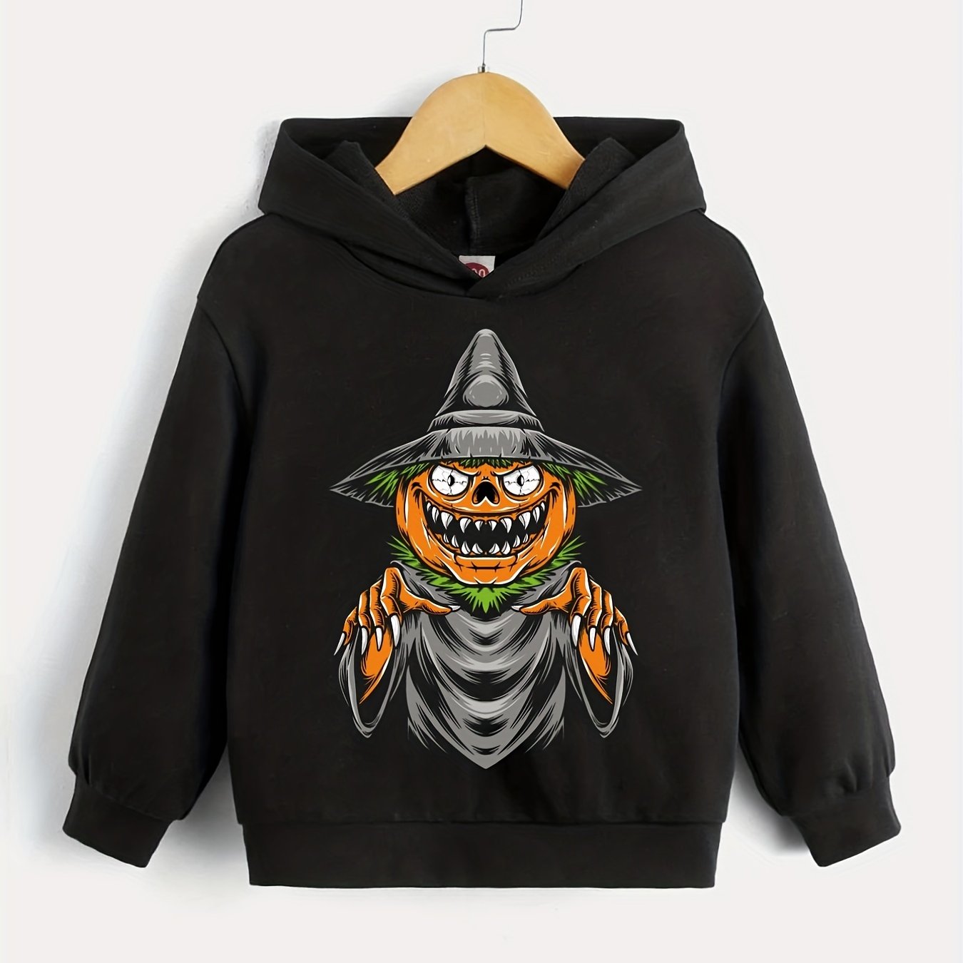 Boys Halloween Party Pumpkin Dinosaur Hooded Sweatshirt