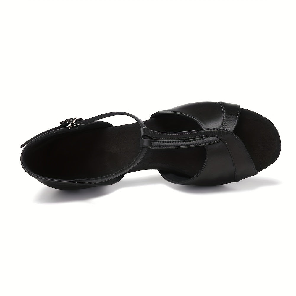 Women's Non-slip Latin Dance Sandals Medium Heel Lightweight Shoes