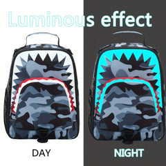 Cartoon Shark Lunch Bag Insulated Portable Bag for Picnic Camping