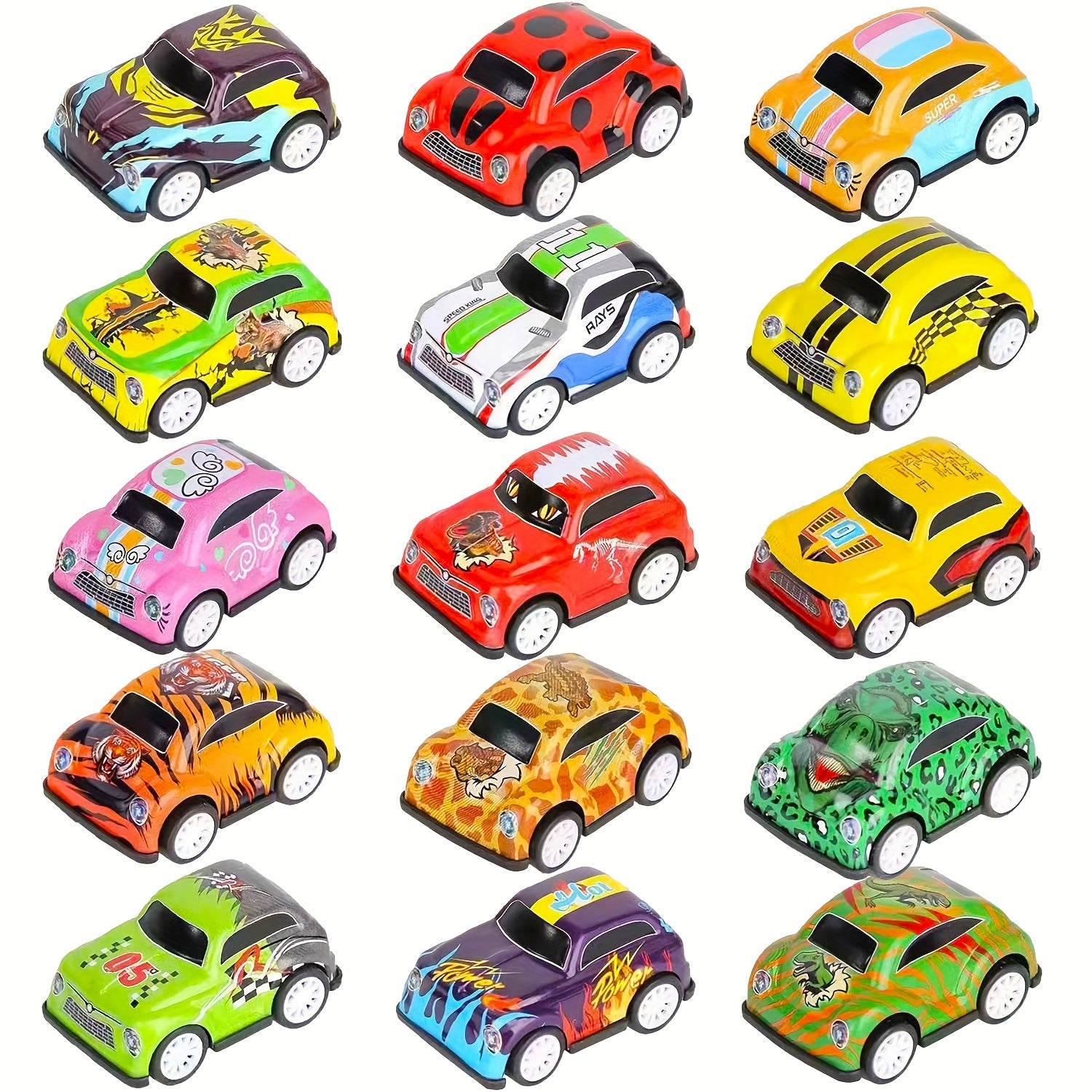 15pcs Pull Back Cars For Kids Mini Vehicles Toy Bulk Party Favor Race Cars Toys