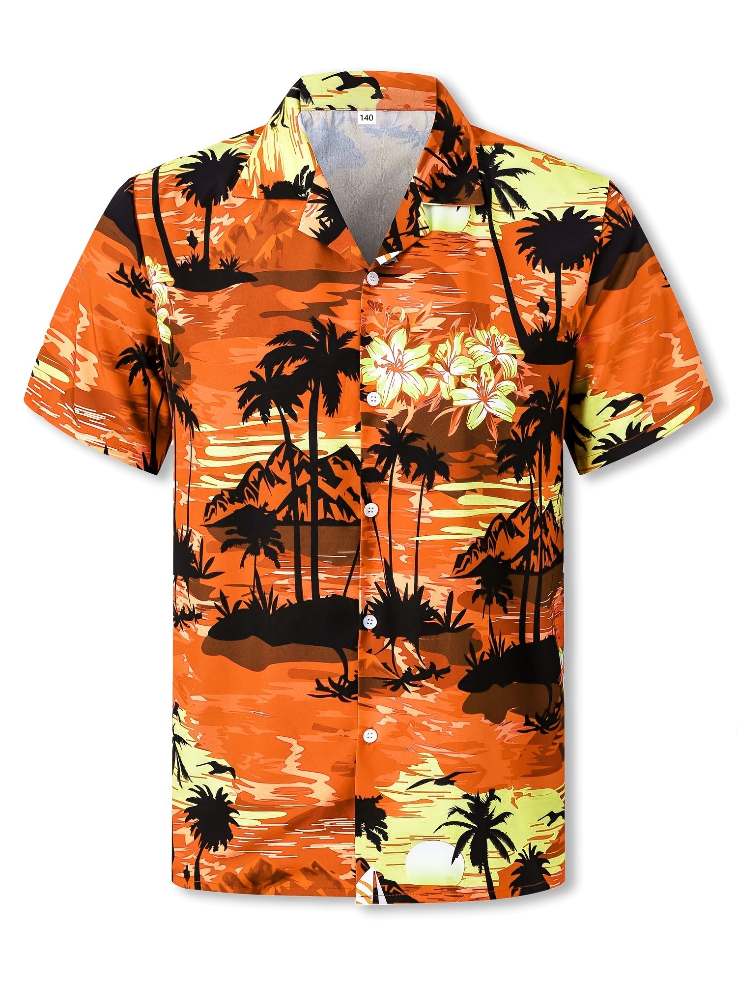 Hawaii Coconut Tree Graphic Print Boys Cotton Top Shirt
