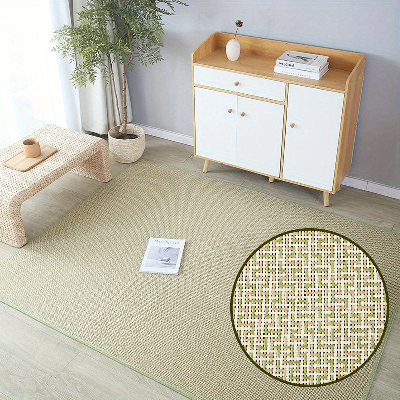 Breathable Natural Fiber Summer Carpet for Living Room and Pet Play Area