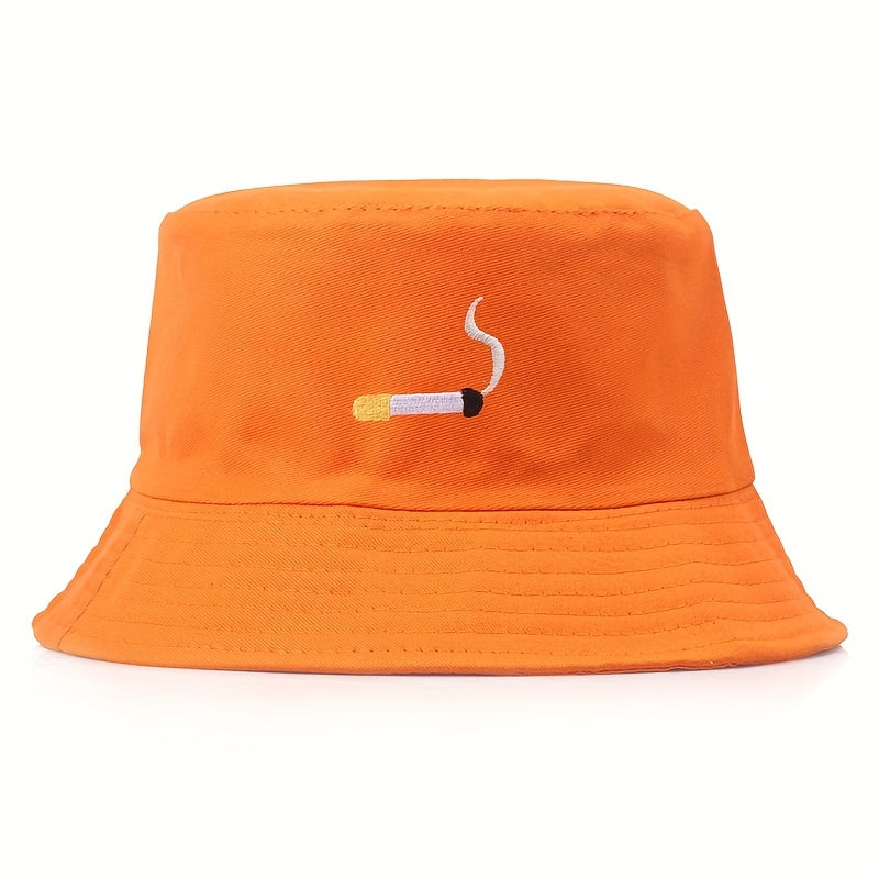 Cigarette Embroidery Bucket Hat Men's Street Basin Hat