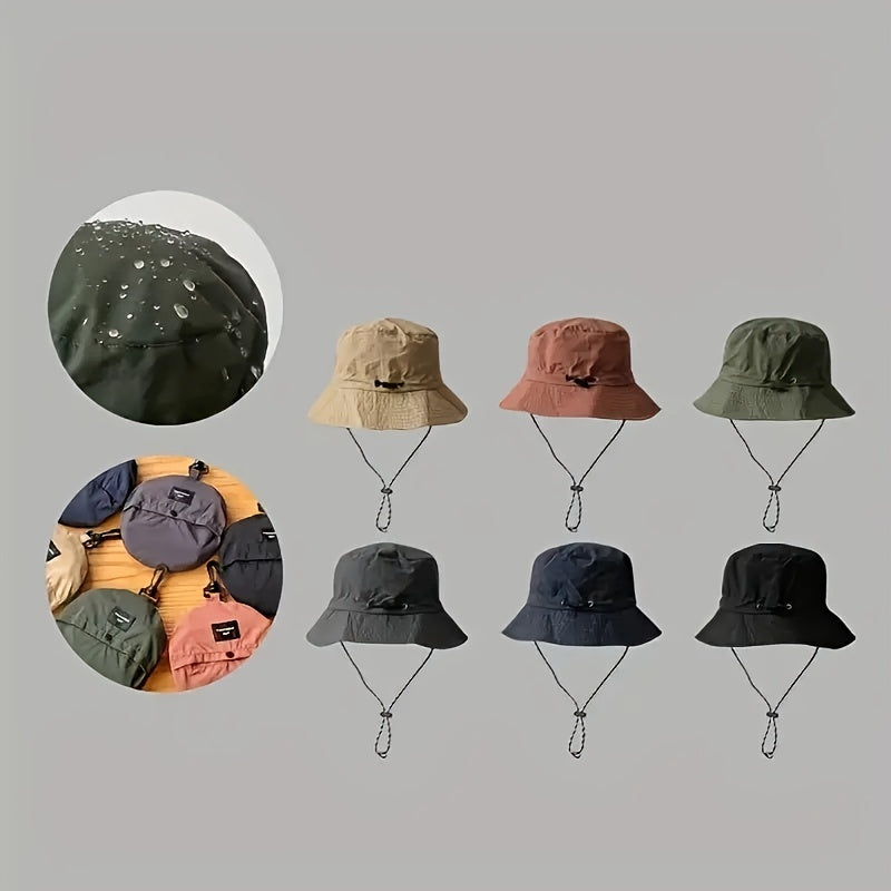 Summer Waterproof Bucket Hat Quick Drying Sunshade Breathable Hat