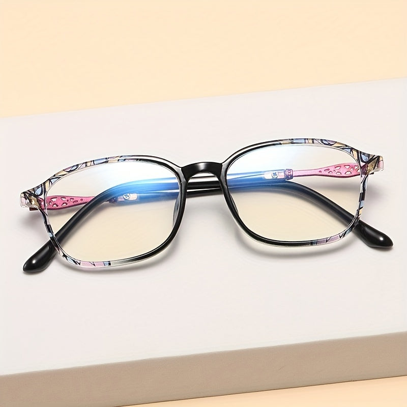 Light Blocking Reading Glasses Retro Square Clear Lens Anti Eyestrain UV Compute