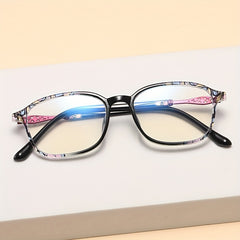 Light Blocking Reading Glasses Retro Square Clear Lens Anti Eyestrain UV Compute
