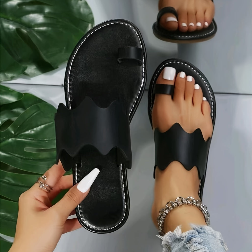 Women's Lightweight Toe Loop Sandals Clip Toe Slippers