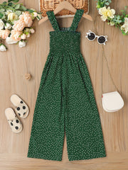 Girls Ruffled Polka Dot Cami Jumpsuit for Summer Party
