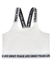 Girls Training Bra Stretchy Alphabets Sports Bralette Sleeveless Crops