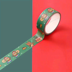 Cartoon Christmas & Paper Tape Journal Stickers DIY Decoration