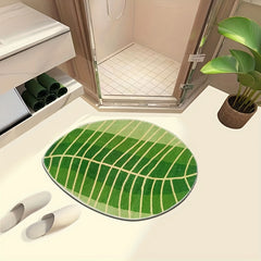 Leaf Bathroom Rug Soft Non Slip Anti & Water Stains Perfect for Indoor