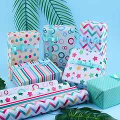 6pcs Birthday Gift Wrapping Paper Set - Cartoon Decoration Paper