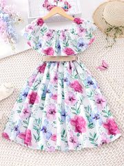 Toddler Girls Ruffle Floral Dress Kids Casual Summer