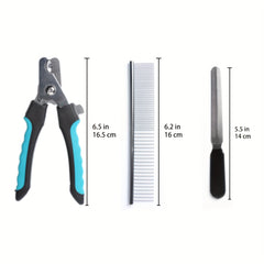 Dog Hair Remover Comb & Nail Clipper Set