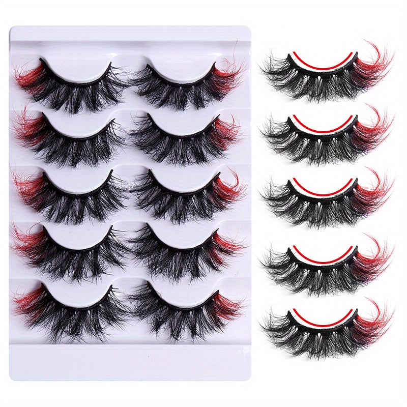 5 Pairs Fluffy Natural Mink False Eyelashes