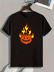 Burning Pumpkin Halloween Men's Graphic T-Shirt