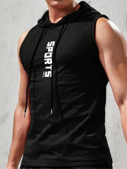 Men's Casual Hooded Tank Top for Fitness Running