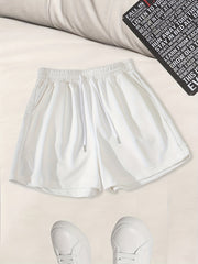 Drawstring Solid Shorts for Women Summer & Spring