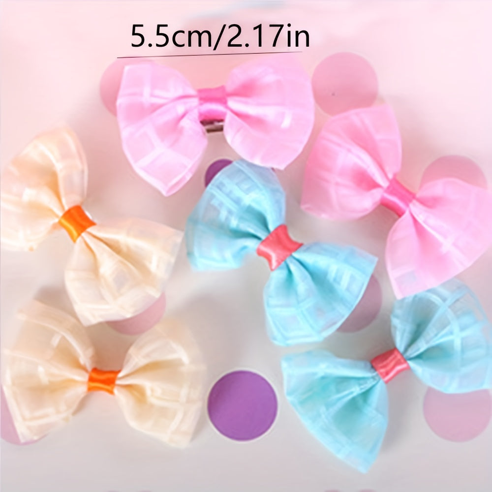Pet Mesh Bowknot Hair Clips Hairpins for Dog and Cat Accessories