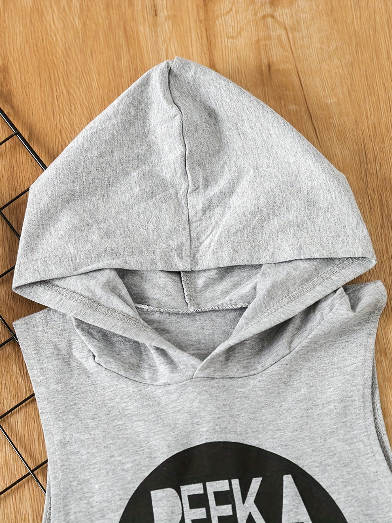 Summer Toddler Baby Boy's Funny Print Vest Hooded T-shirt Top