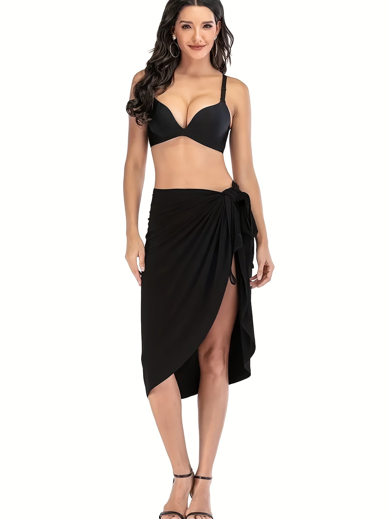 V Neck Cover Up Dress Backless Beachwear Cover Up Women's Swimwear