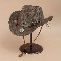 Boho Vintage Straw Sun Hat Cowboy Outdoor Travel Beach Hat