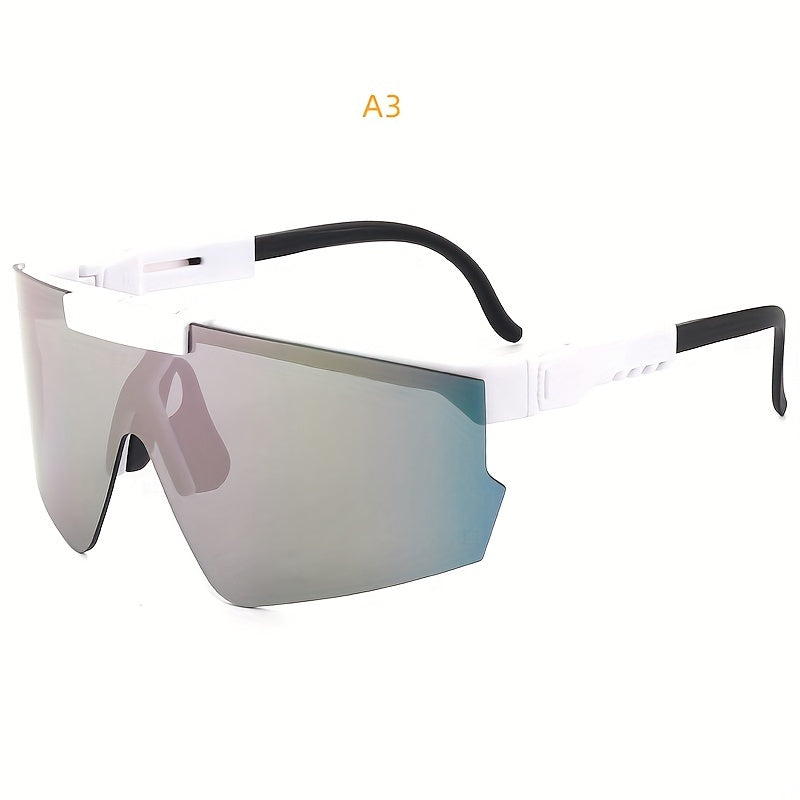 Men's Sports Colorful Lens Sunglasses Cycling Hiking Adjustable Temple