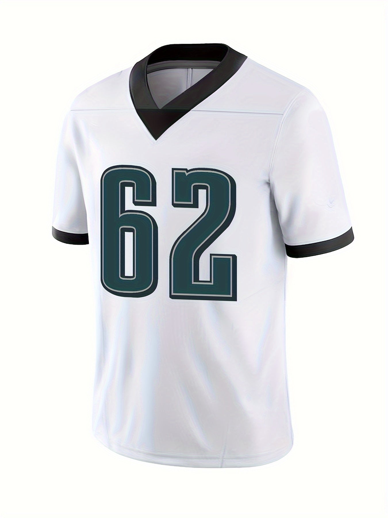 Men's 62 Football Jersey V Neck Short Sleeve Embroidery Rugby Sweatshirt