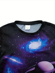 Kid's Galaxy Graphic Tshirt Summer Tee Crew Neck Top