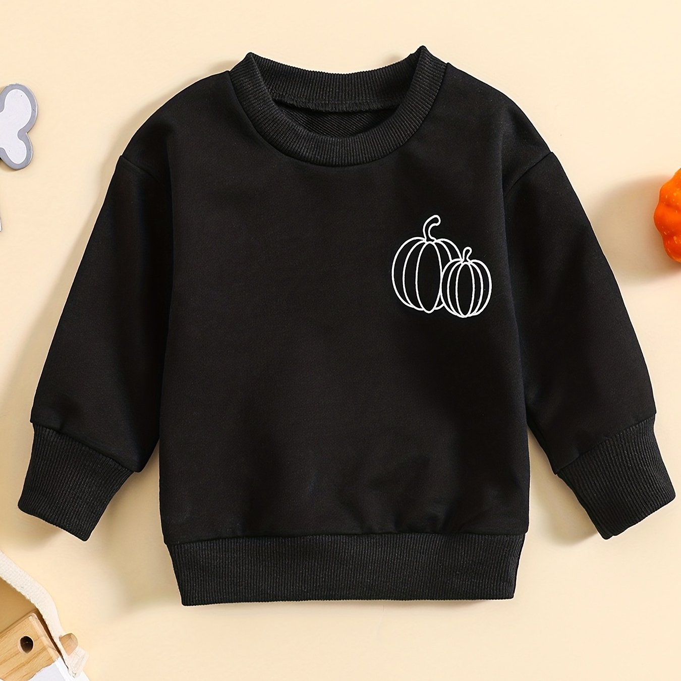 Baby Boys Pumpkin Letter Print Halloween Sweatshirt