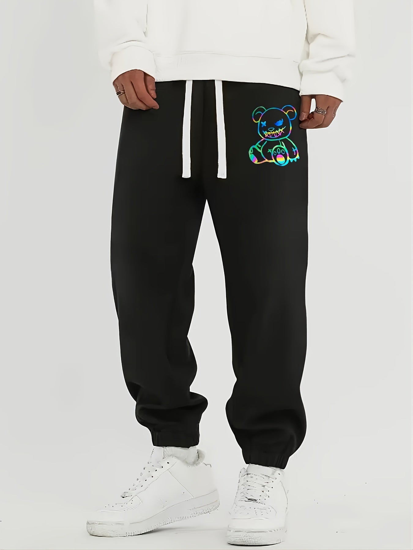 Funny Bear Graphic Print Men's Casual Sweatpants
