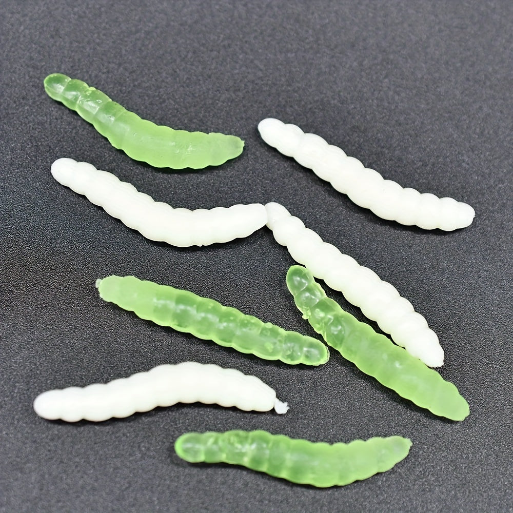 40pcs Mixed Green Earth Worm Soft Lure Fishing Bait