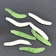 40pcs Mixed Green Earth Worm Soft Lure Fishing Bait