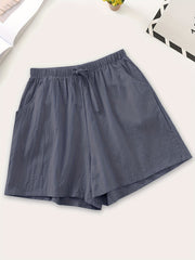 Solid Drawstring Waist Shorts for Spring & Summer Women's Clothing